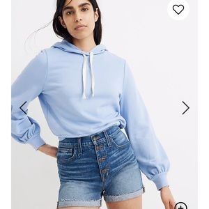 Madewell High-Rise Denim Shorts Button-Front